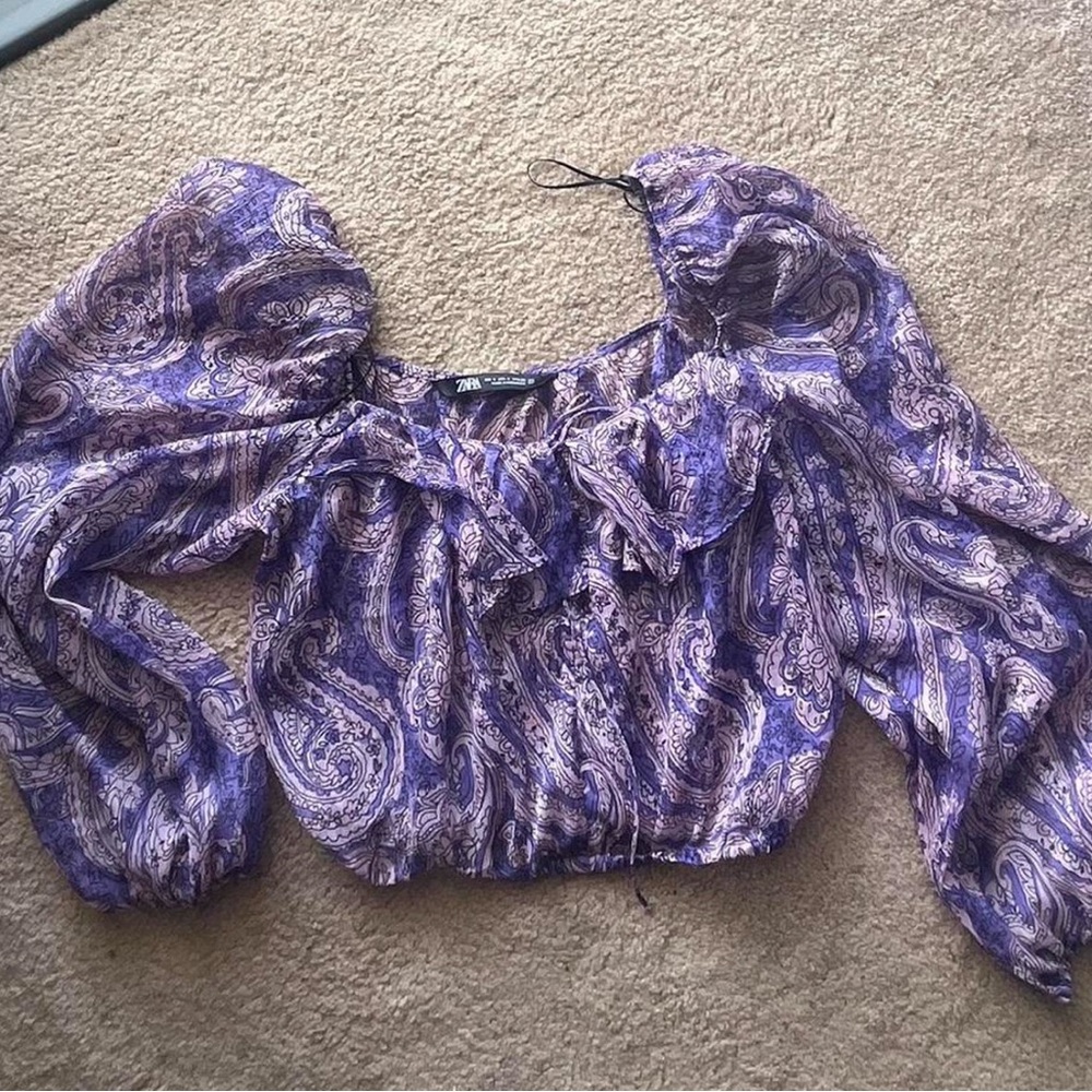 Zara Purple Paisley Blouse